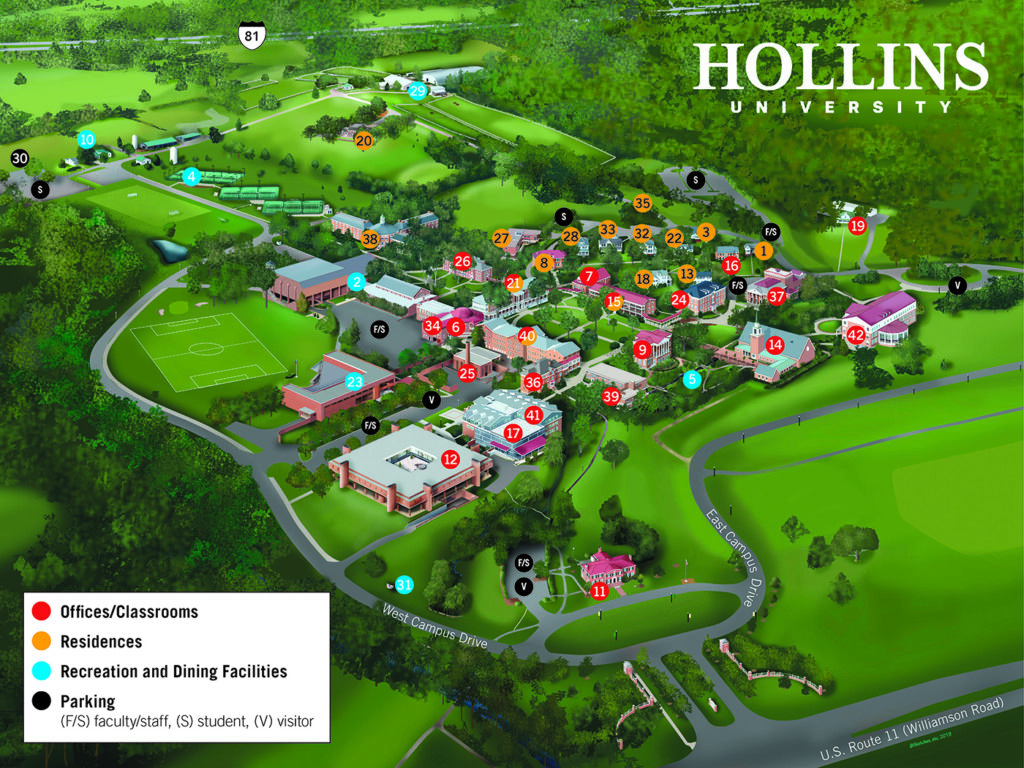 Hollins Campus Map 1k