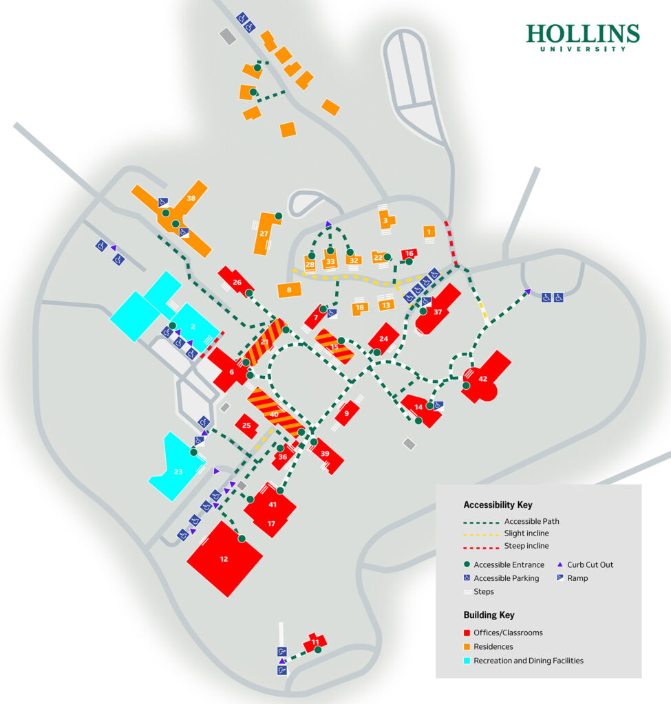 Hollins Campus Accessibility Map - 2024