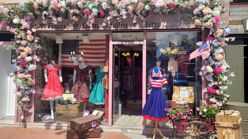 Saint-Lô storefront honoring D-Day 2024